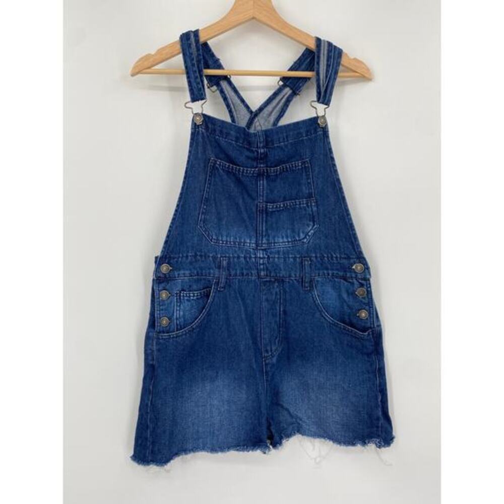 Free People indigo‎ short overalls